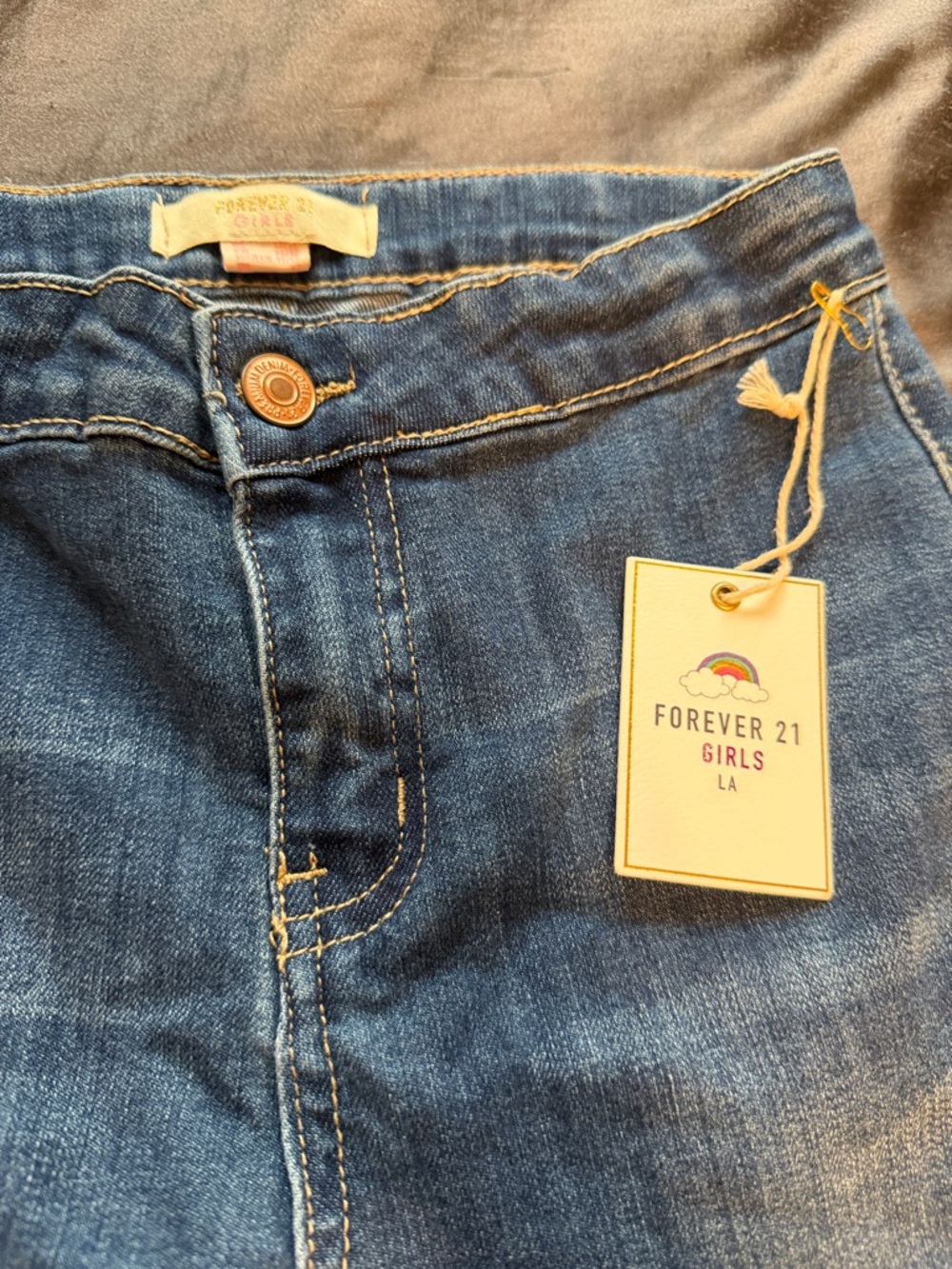 Forever 21 Girls Dark Blue High-Rise Denim Jeans 11/12